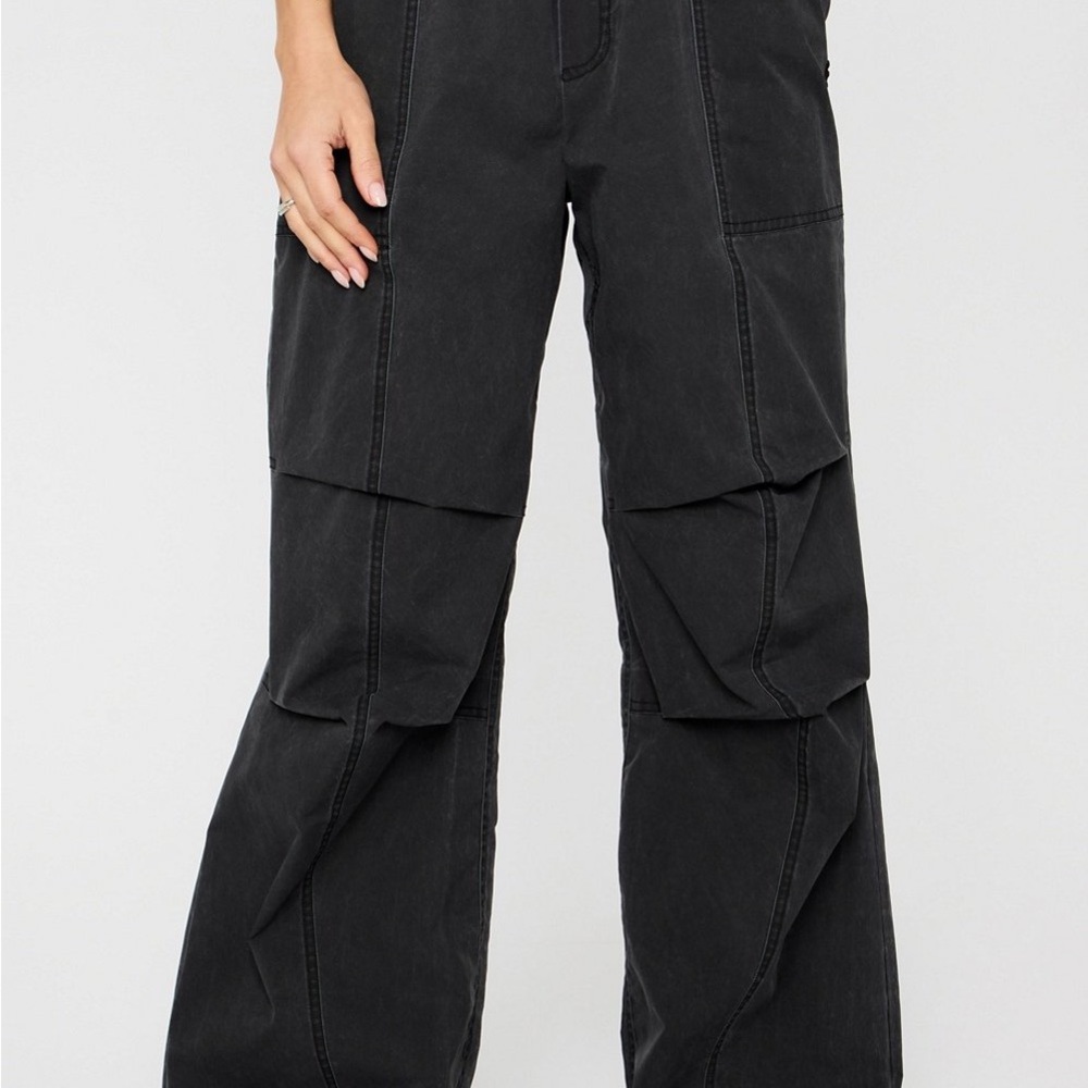 Fabletics Black Wide-Leg Panel Cargo Pants